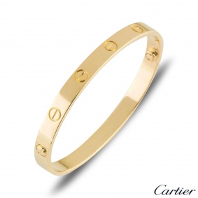 Cartier Yellow Gold Plain Love Bracelet Size 20 B6035520